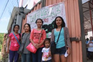 New student next to her family arriving in PN Philippines for the 1st time